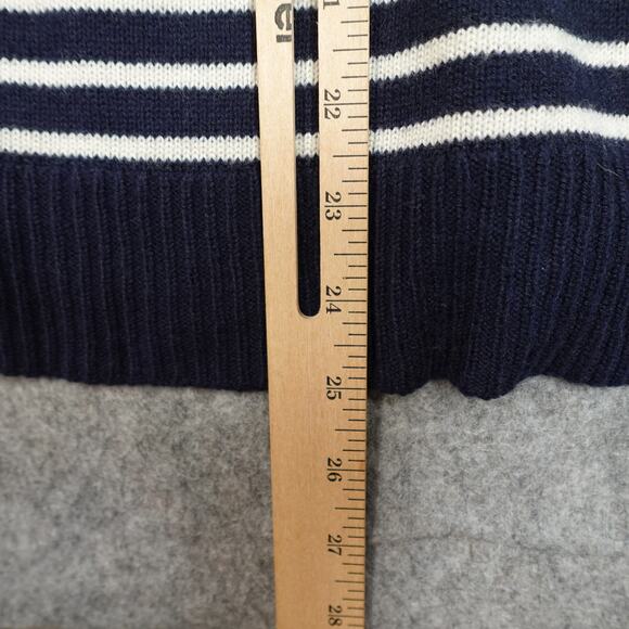 Ralph Lauren Sweater Womens Small Petite Navy White Striped Nautical Cowl Neck - Picture 8 of 9